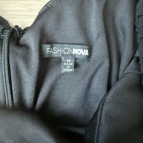 Fashion Nova Black Ruched Long Sleeve Dress - Picture 6 of 6